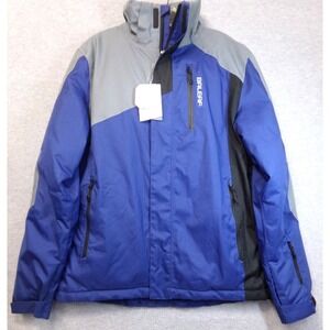 Baleaf‎ Outwear Jacket Mens Blue Gray Size M Thermal Reflectivity Hooded NWT